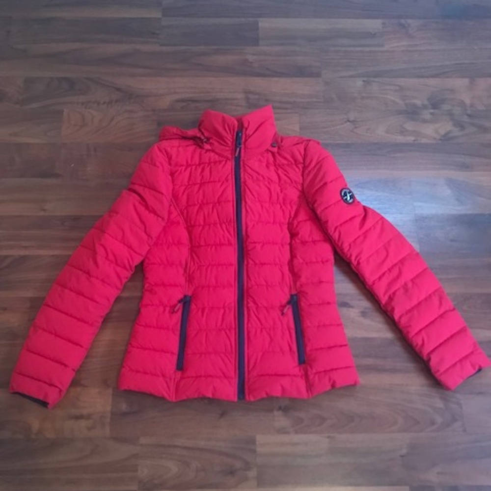 Nautica Hooded Contract Trim Puffer Coat